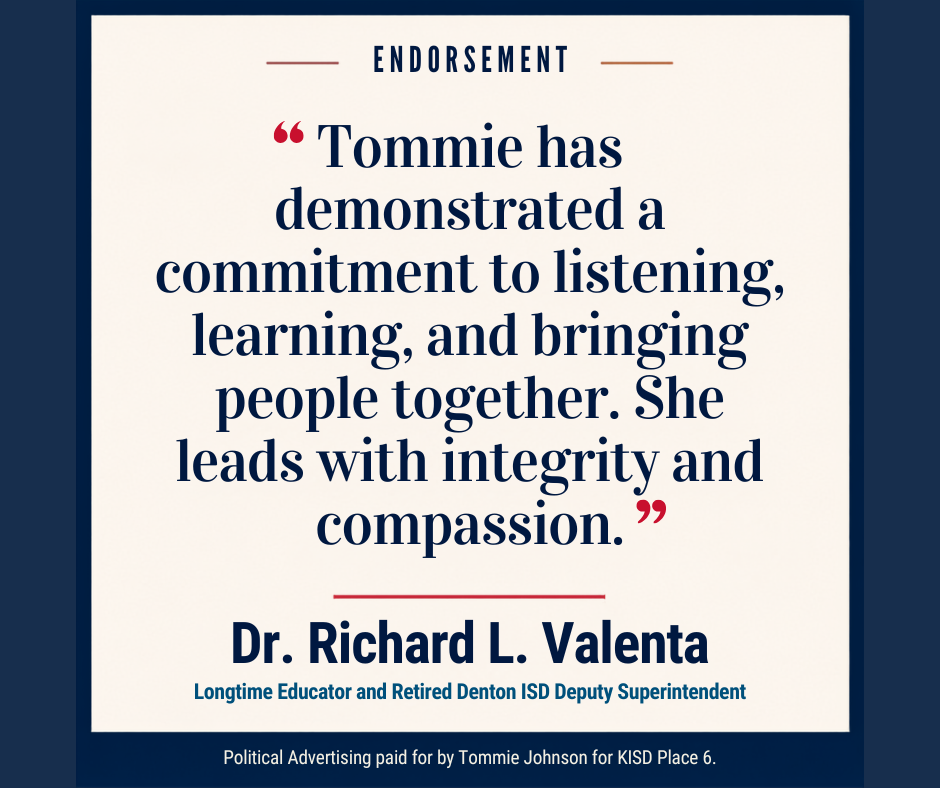 Endorsement of Tommie Johnson from Dr. Richard L. Valenta